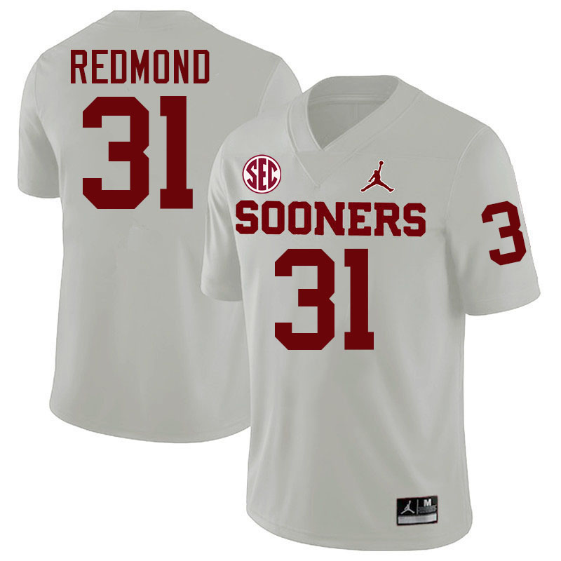 Oklahoma Sooners #31 Jalen Redmond College Football Jerseys,Uniforms-White